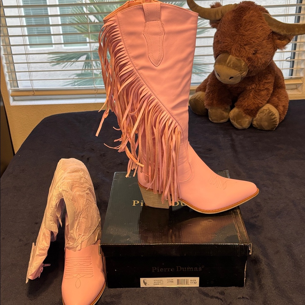 Brand new Pink fringe cowboy boots 🤠